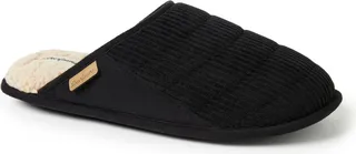 Dearfoams Men's Rocky Mixed Material Scuff Slipper