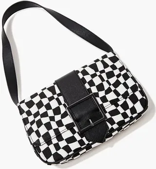 Wavy Checkered Shoulder Bag