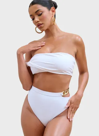 Bardot Draped Bikini Top