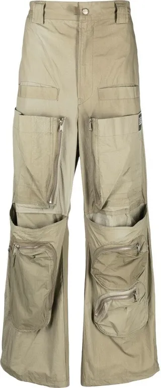 Wide-Leg Cargo Trousers