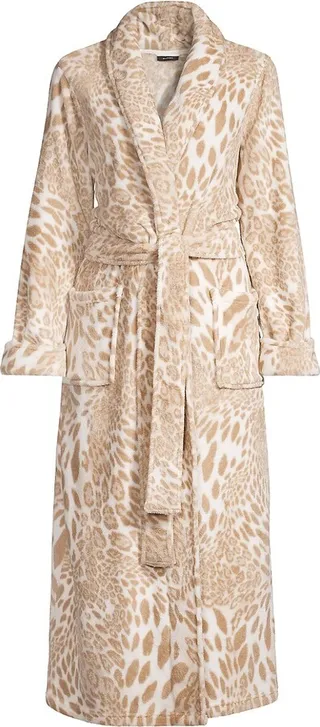Chestnut Leopard Print Plush Robe