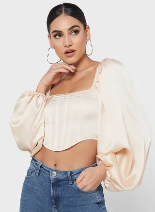 Square Neck Puff Sleeve Top