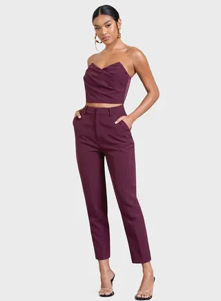 High Waist Tailored Pants