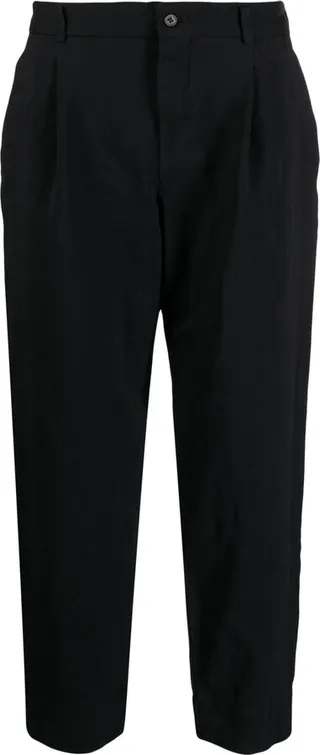 Pleat-Detail Cropped Trousers