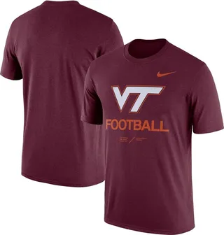 Men's Nike Heathered Maroon Virginia Tech Hokies Team Football Legend T-shirt