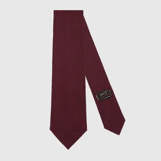 Horsebit jacquard cotton wool tie