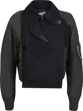 Multicolored Hybrid Bomber Jacket