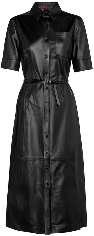 Kura leather shirt dress