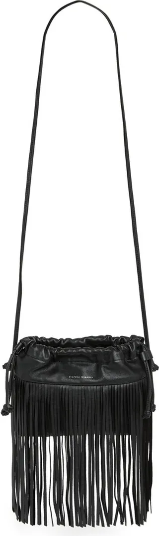 Fringe Night Out Leather Crossbody Bag