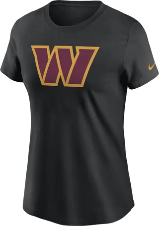 Nike Women's Logo Essential (NFL Washington Commanders) T-Shirt in Black