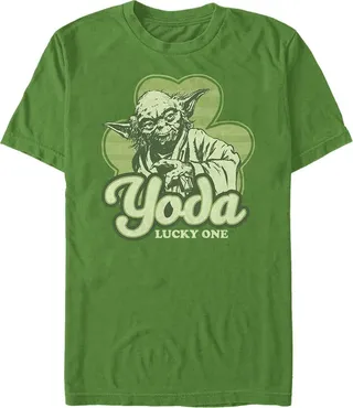Men's Star Wars St. Patrick's Yoda Lucky One T-Shirt - Kelly Green - Small