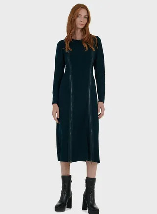 Full Length Zips Knit Dress