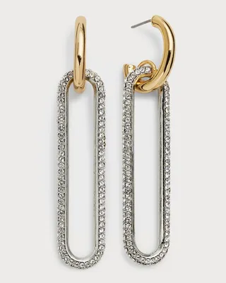 Crystal Pavé Rachel Drop Hoop Earrings