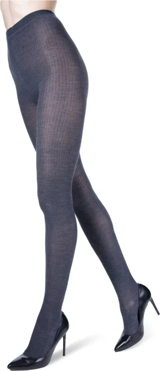 MeMoi Women's Merino Woolor Tencel Blend Ribbed Tights