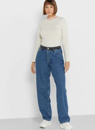 High Waist Straight Jeans
