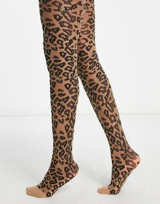 Monki sheer leopard print tights