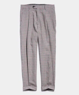 Italian Madison Trouser in Red Blue Check