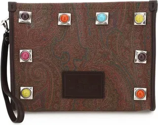 Paisley Pouch With Studs & Stones
