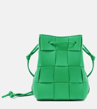 Cassette Small leather bucket bag