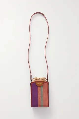 See By Chloé - Cecilya Leather-trimmed Crochet-knit Shoulder Bag - Purple