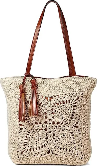 Patricia Nash Naomi Crochet Bag (Natural) Handbags