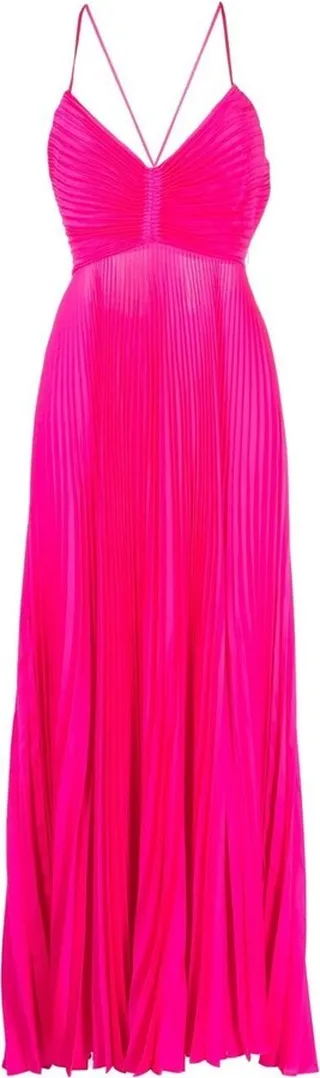 Cut-Out Back Fully Pleated Dress