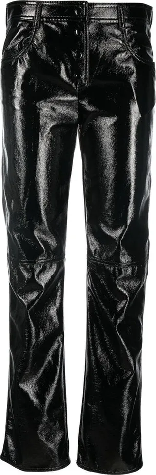 Patent Straight-Leg Trousers