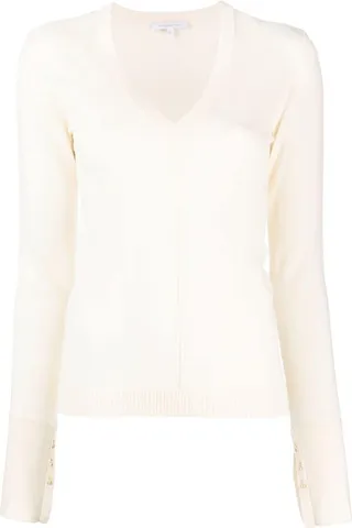 organic-wool V-neck jumper