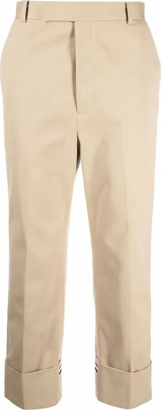 RWB-stripe straight-leg trousers