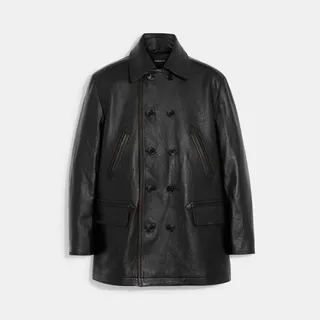 Leather Peacoat