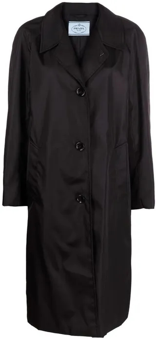 Re-Nylon single-breasted coat