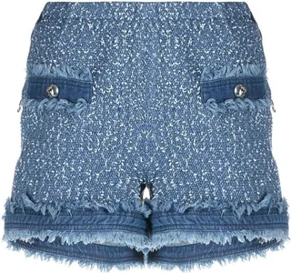 Tweed Denim Mini Shorts