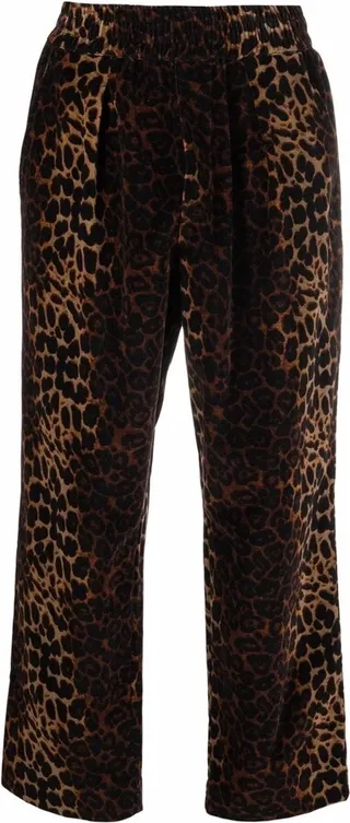 Leopard-Print Cropped Trousers