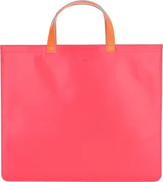 Two Tone Leather Super Fluo Tote Bag By Comme Des Garçons Wallet. Featurin