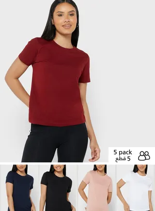 5 Pack Essential Crew Neck T-Shirt