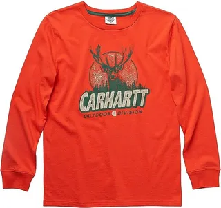 Carhartt Boys' Knit Long Sleeve Crewneck T-Shirt (Fiesta) Men's T Shirt