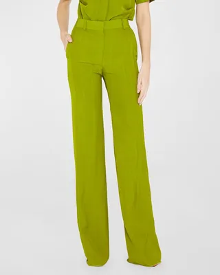 Wide-Leg Sculptural Trouser Pants