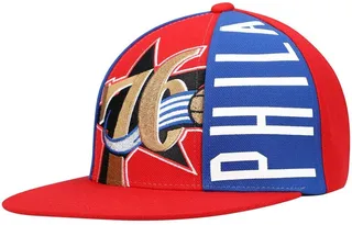 Men's Red Philadelphia 76ers Hardwood Classics Big Face Callout Snapback Hat