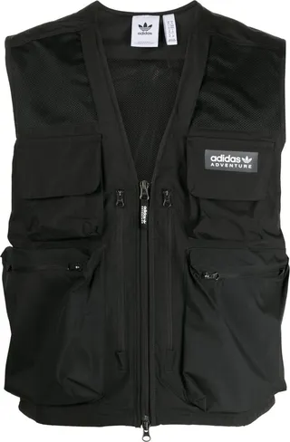 Logo-Patch Zip-Up Gilet