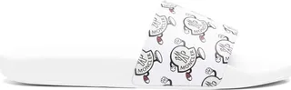 Logoed White Basile Slippers