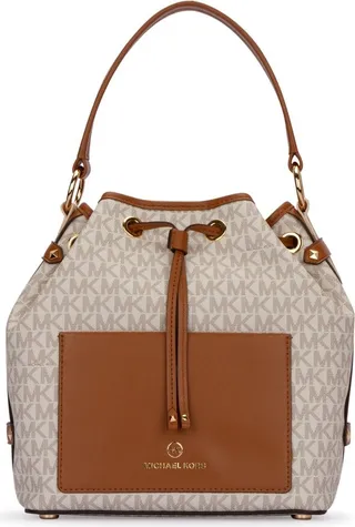 Michael Michael Kors Monogram Drawstring Bucket Bag