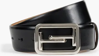 Double T leather belt