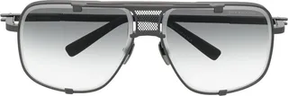 Pilot-Frame Grid-Detail Sunglasses