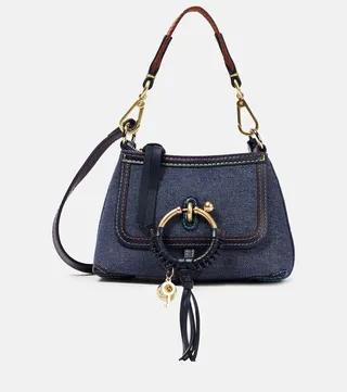 Joan Mini denim shoulder bag