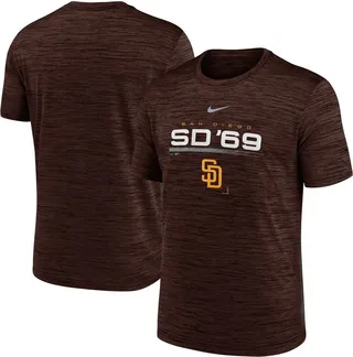 Men's Nike Brown San Diego Padres Wordmark Velocity Performance T-shirt