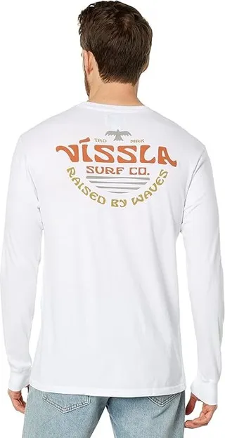 VISSLA West Winds Long Sleeve Pocket Tee (White) Men's Clothing