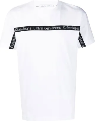 logo-trim detail T-shirt