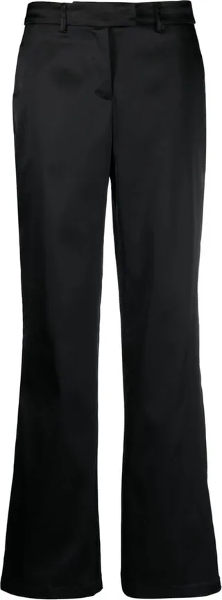Satin-Finish Straight-Leg Trousers