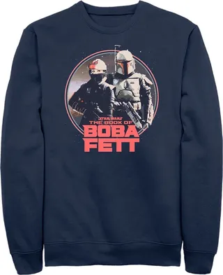 Men's Star Wars: The Book of Boba Fett Fennec and Boba Classic Circle Sweatshirt - Navy Blue - Medium