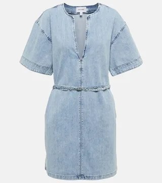 Kaftan denim minidress